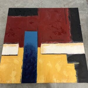 Abstract Red and Blue Canvas Art